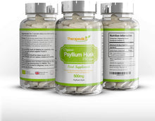 Load image into Gallery viewer, ORGANIC Psyllium Husk Capsules | 150 Veg Caps | 500mg | No Binders, Fillers, Additives | Digestion, Constipation Relief, Weight Loss | Made In UK | Certified Organic By Soil Association | Vegan