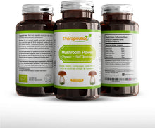 Load image into Gallery viewer, Organic Mushroom Blend | Chaga, Lions Mane, Cordyceps, Reishi, Ginger & Turmeric | 60 Veg Caps | Made in UK | Mushroom Complex | No Fillers, Additives | Vegan | New Improved Formula