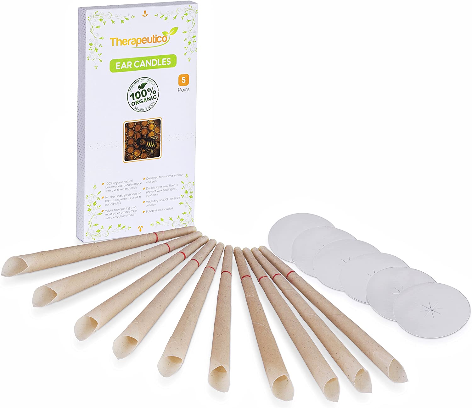Therapeutico Natural Organic 100% Beeswax Hopi Ear Candles with