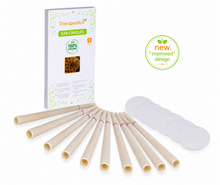 Load image into Gallery viewer, Therapeutico Natural Organic 100% Beeswax Hopi Ear Candles with FREE EBOOK |10 Hand-Crafted Candles | Medical Grade With Safety Disc and Double Wax Filter | Relaxing |
