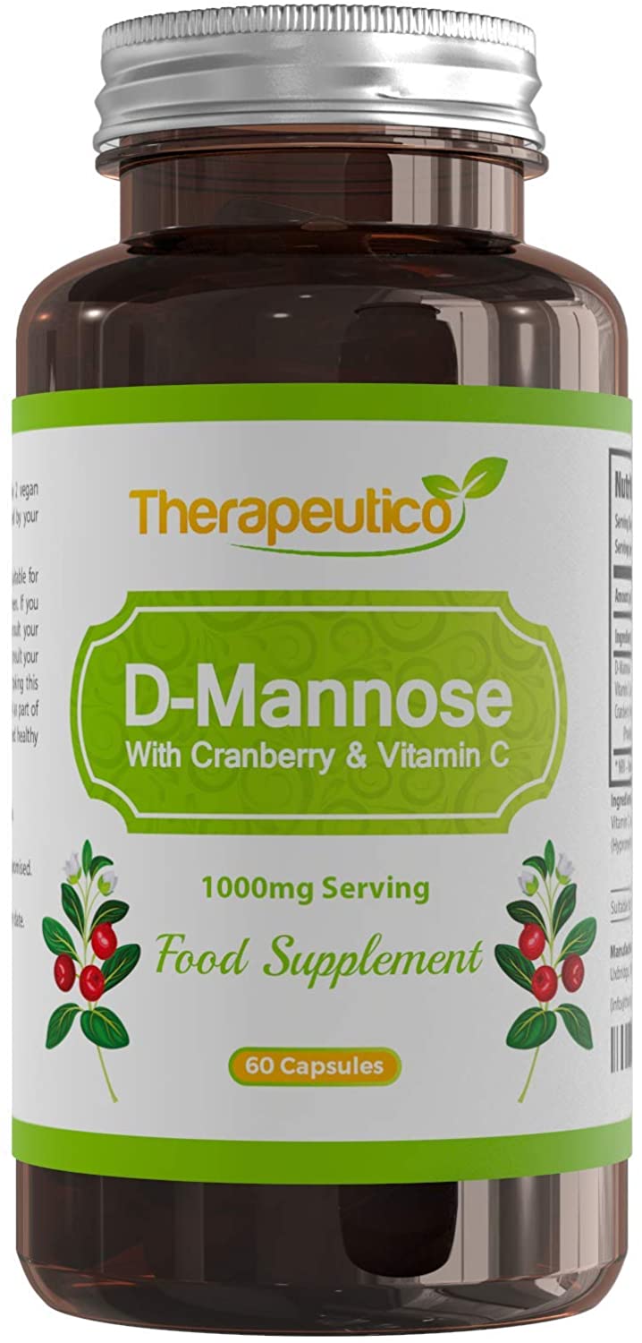 D-Mannose Capsules | Vegan | 1000mg Serving | No Preservatives, Fillers, Binders | Non-GMO | Made in UK | Split Dose | 36mg Proanthocyanidins