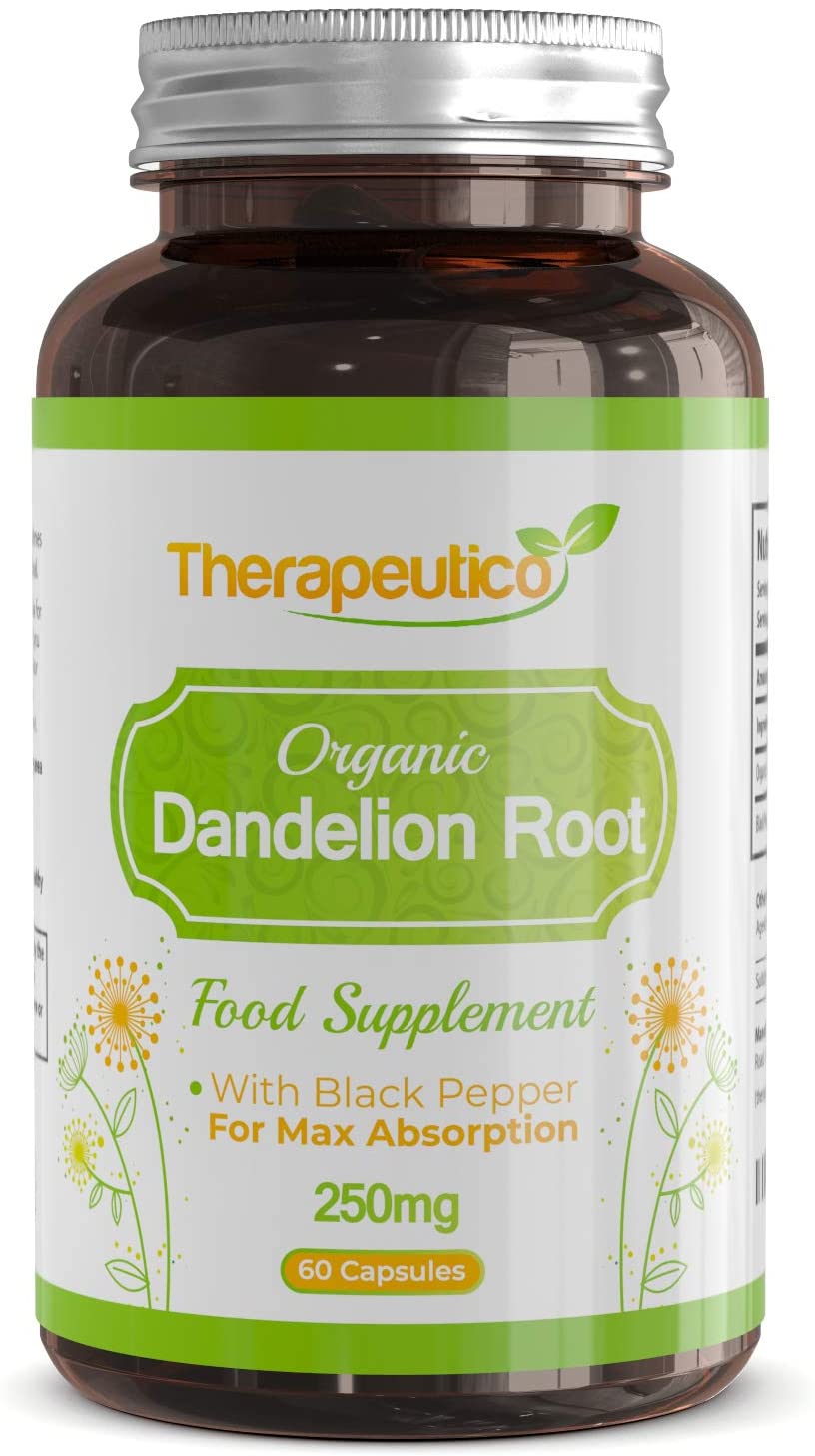 Organic Dandelion Root Capsules with Black Pepper | 60 Veg Caps | Maximum Absorption | SA Certified | No Preservatives | Made in UK | Vegan