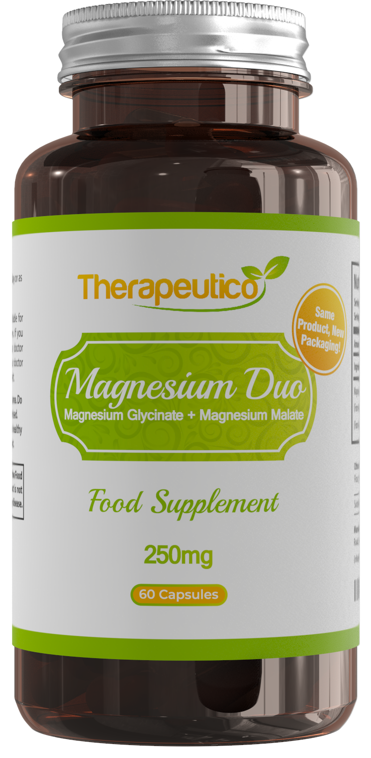 Magnesium Glycinate & Magnesium Malate Blend | High Strength | 250mg | 60 Veg Capsules | Premium Quality | Made in UK | Vegan | Magnesium Duo